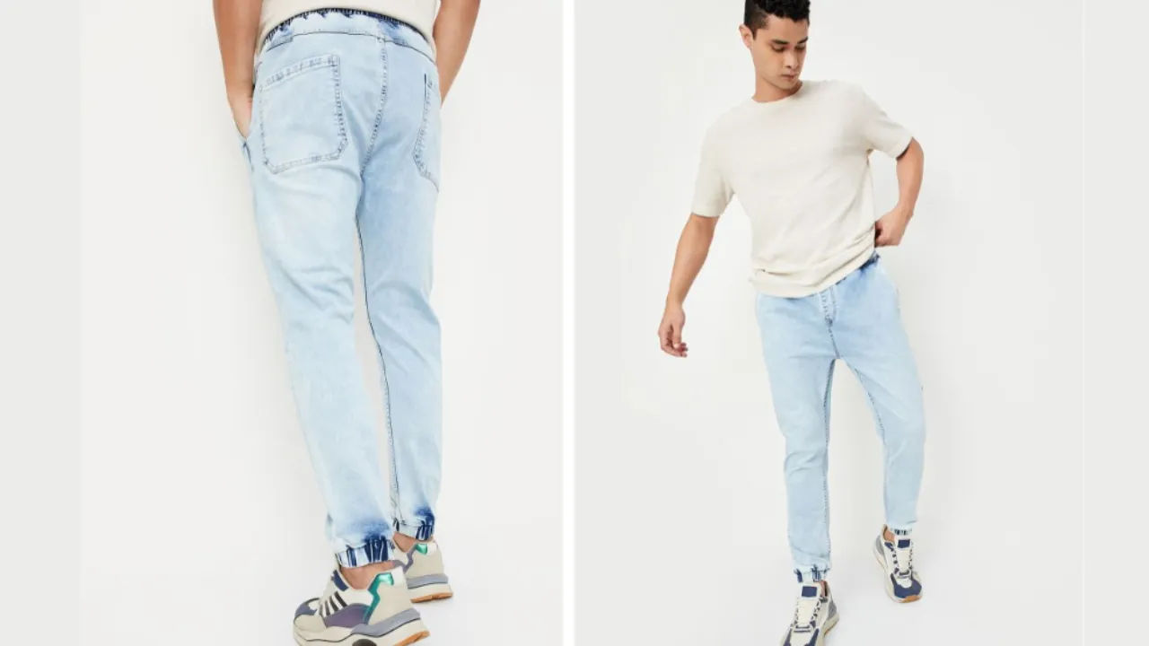 max Men Mid-Rise Slim-Fit Denim Joggers