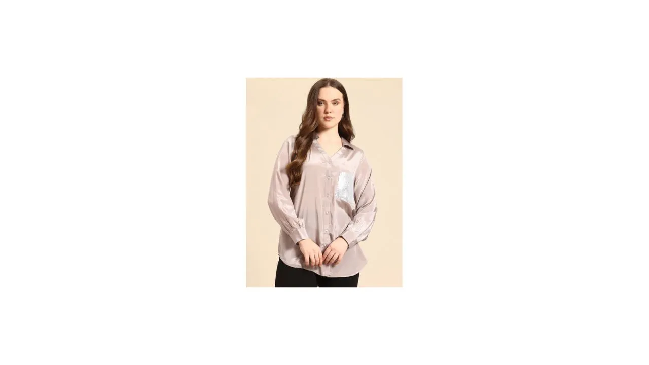 Qurvii Women Solid Comfort Silk Party Shirt