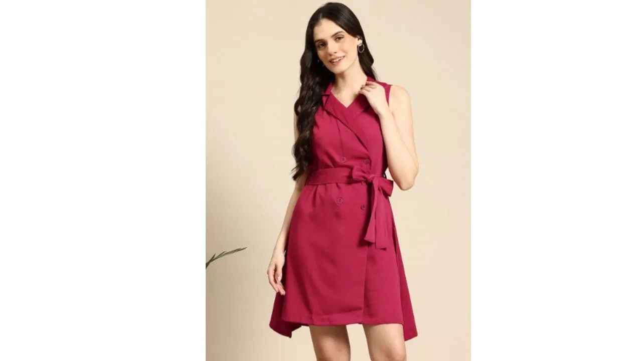 Mast & Harbour - Belted Mini Blazer Dress