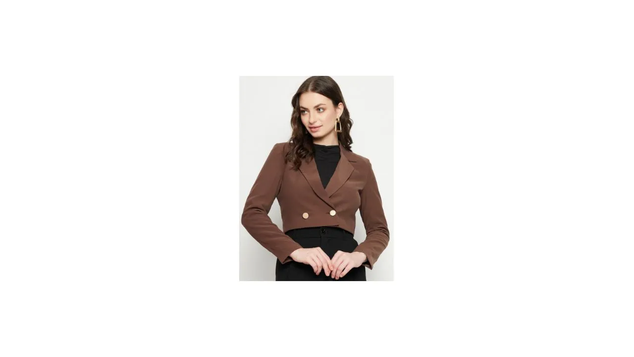 Madame Notched Lapel Crop Blazer