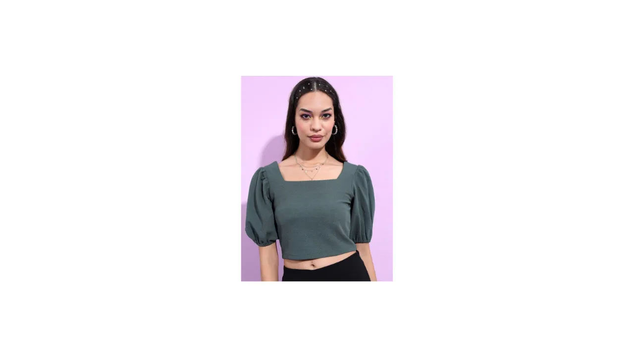 Tokyo Talkies Puffed Sleeves Top
