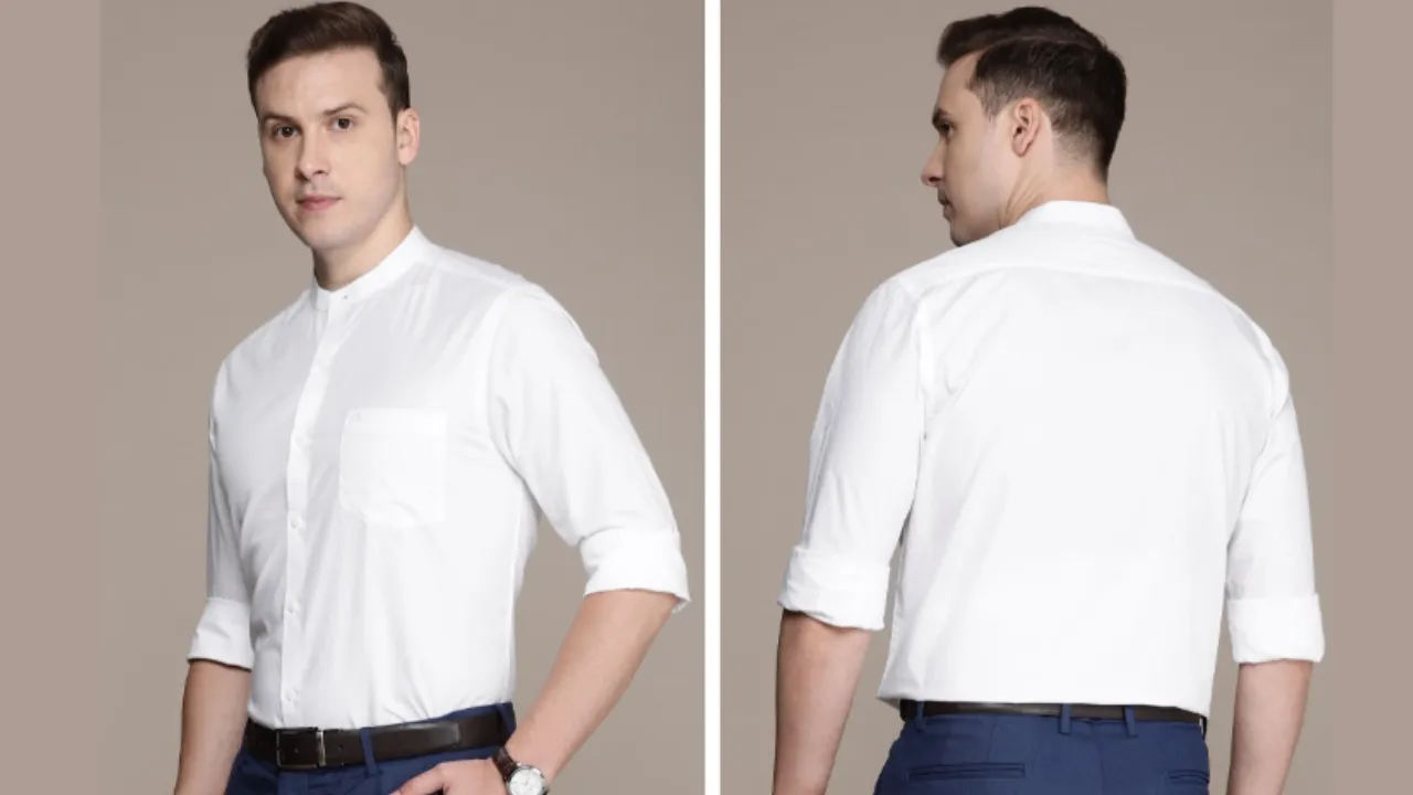 Arrow Solid Pure Cotton Manhattan Slim Fit Formal Shirt