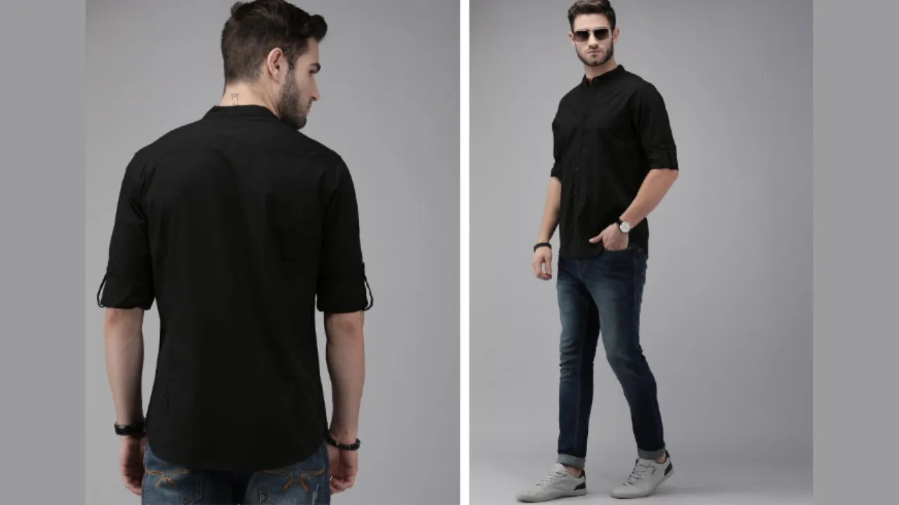 Roadster Men Black Pure Cotton Casual Shirt