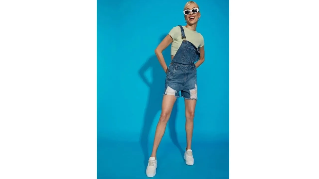 SASSAFRAS Women Blue Casual Denim Dungaree