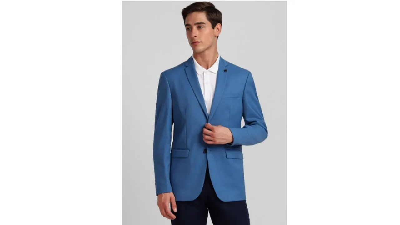 Allen Solly Slim Fit Double-Breasted Blazer