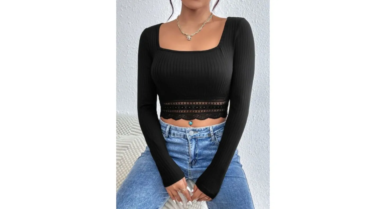  Stylecast X Slyck Striped Crop Top 