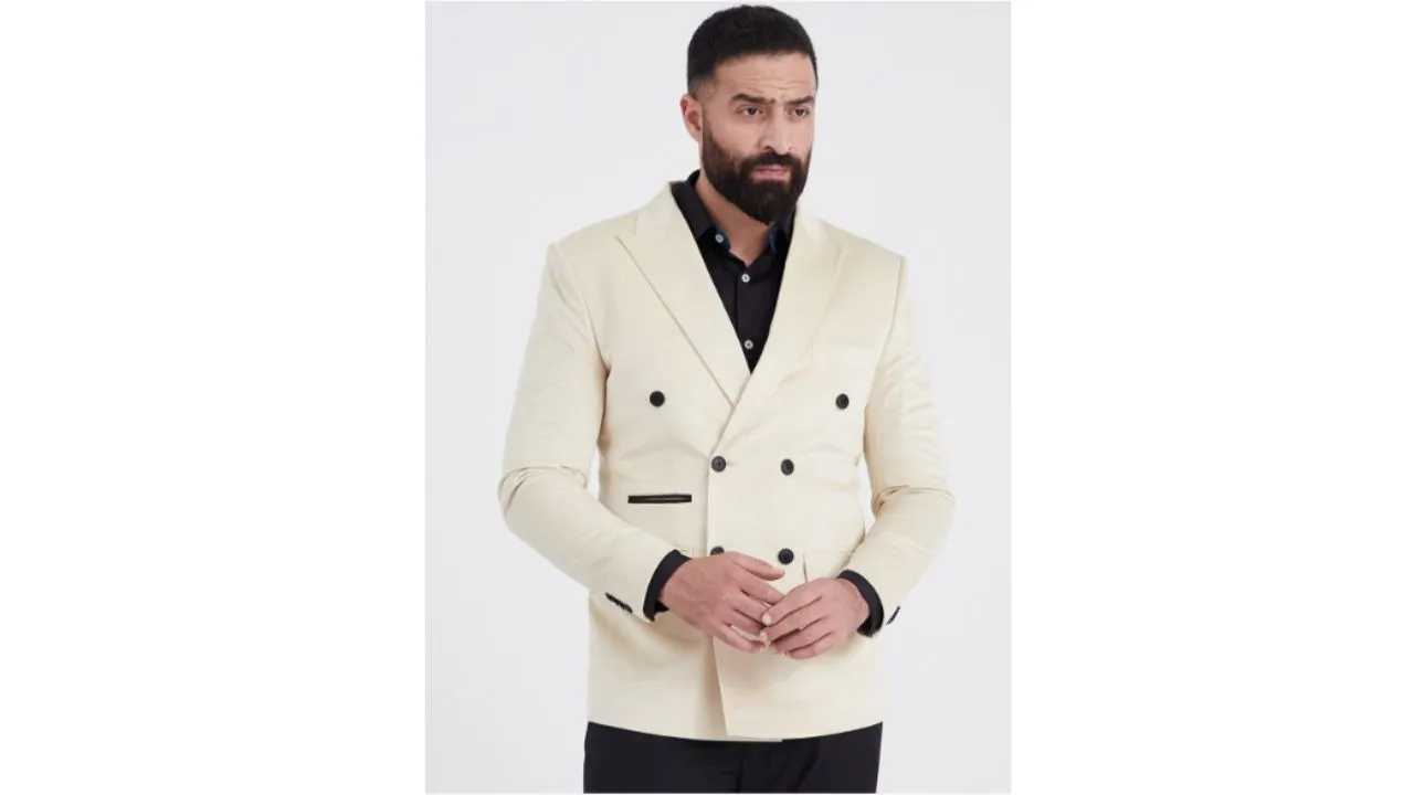 MR BUTTON Double Breasted Velvet Blazers