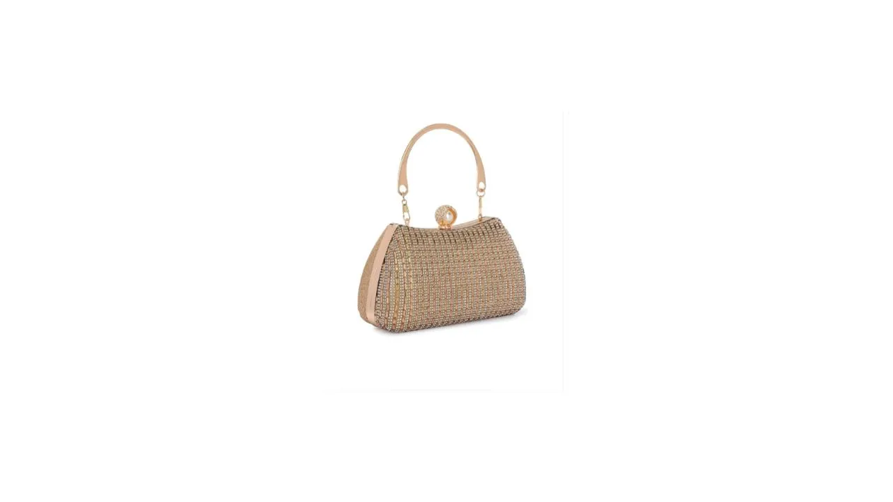 Toobacraft Embellished Wrist Loop Box Clutch