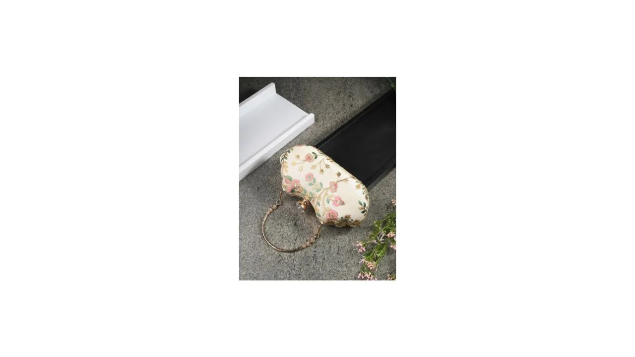 Toobacraft Floral Embroidered Box Clutch