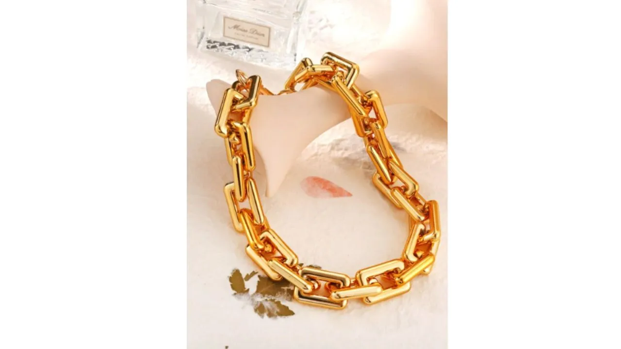 Yellow Chimes Gold-Toned Choker Necklace  