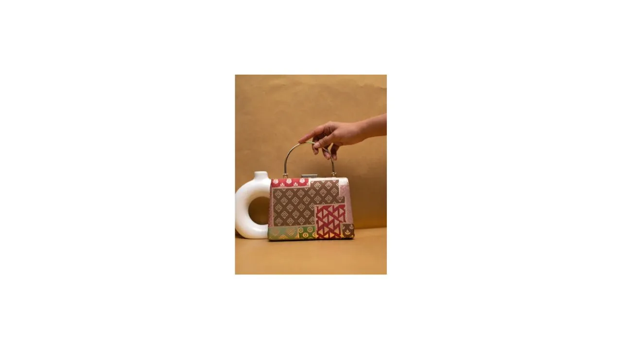 ARTKLIM Woven Designed Brocade Box Clutch
