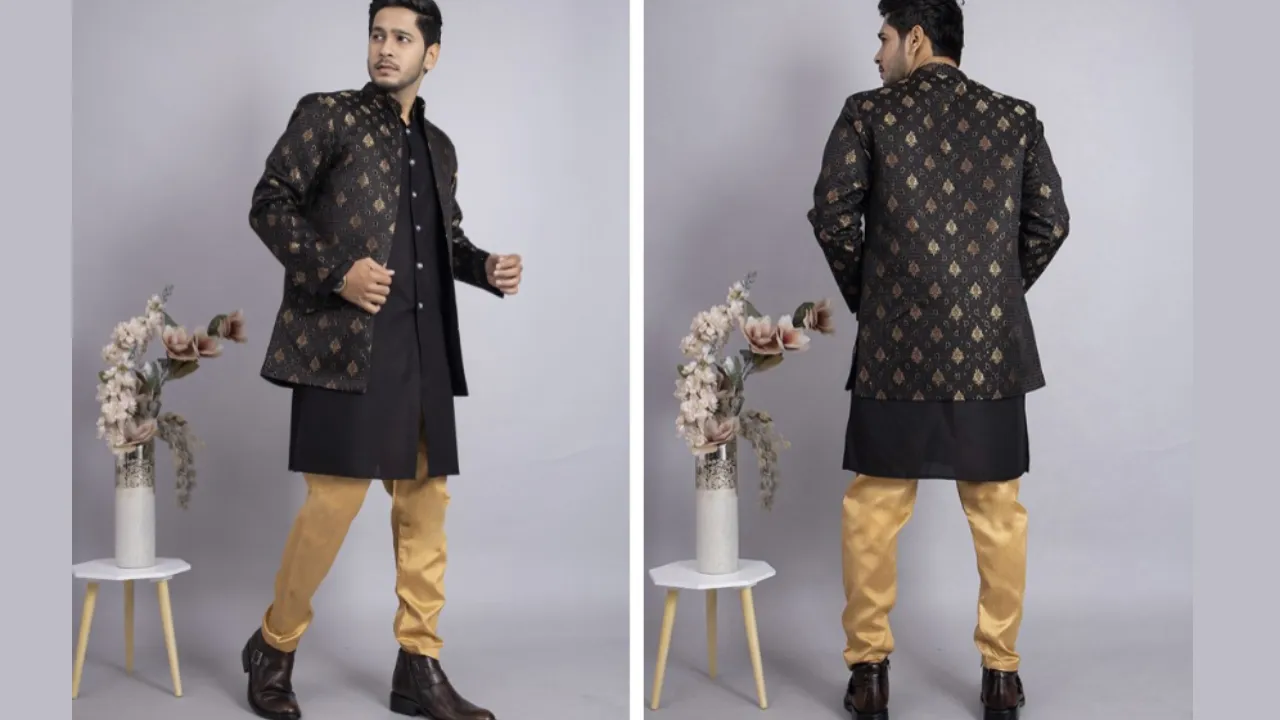amzira Ethnic Printed Sherwani Set