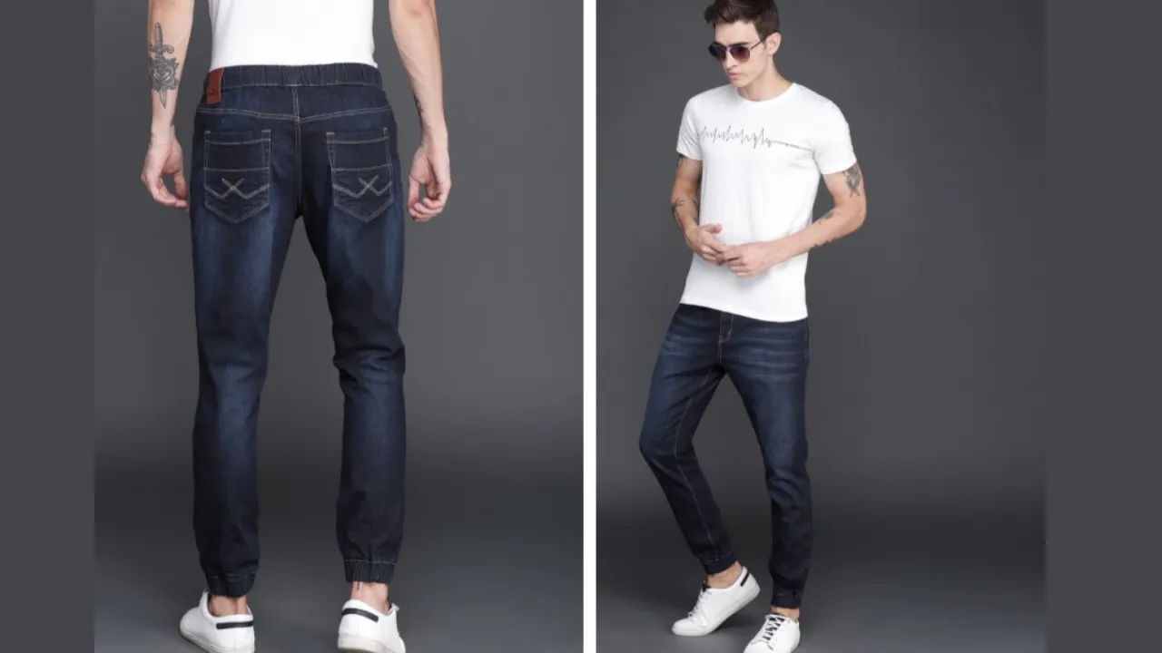 WROGN Men Blue Jogger Mid-Rise Clean Look Stretchable Jeans