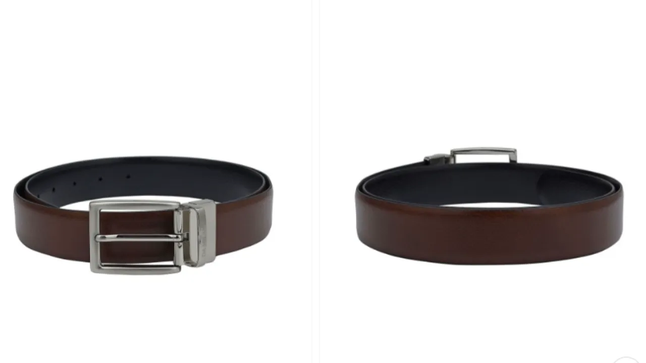 Da Milano Men Textured Leather Reversible Formal Belt