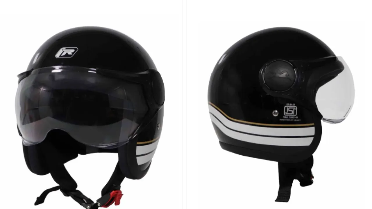 TVS Ronin Edition Men Graphic Printed Open Face Helmet