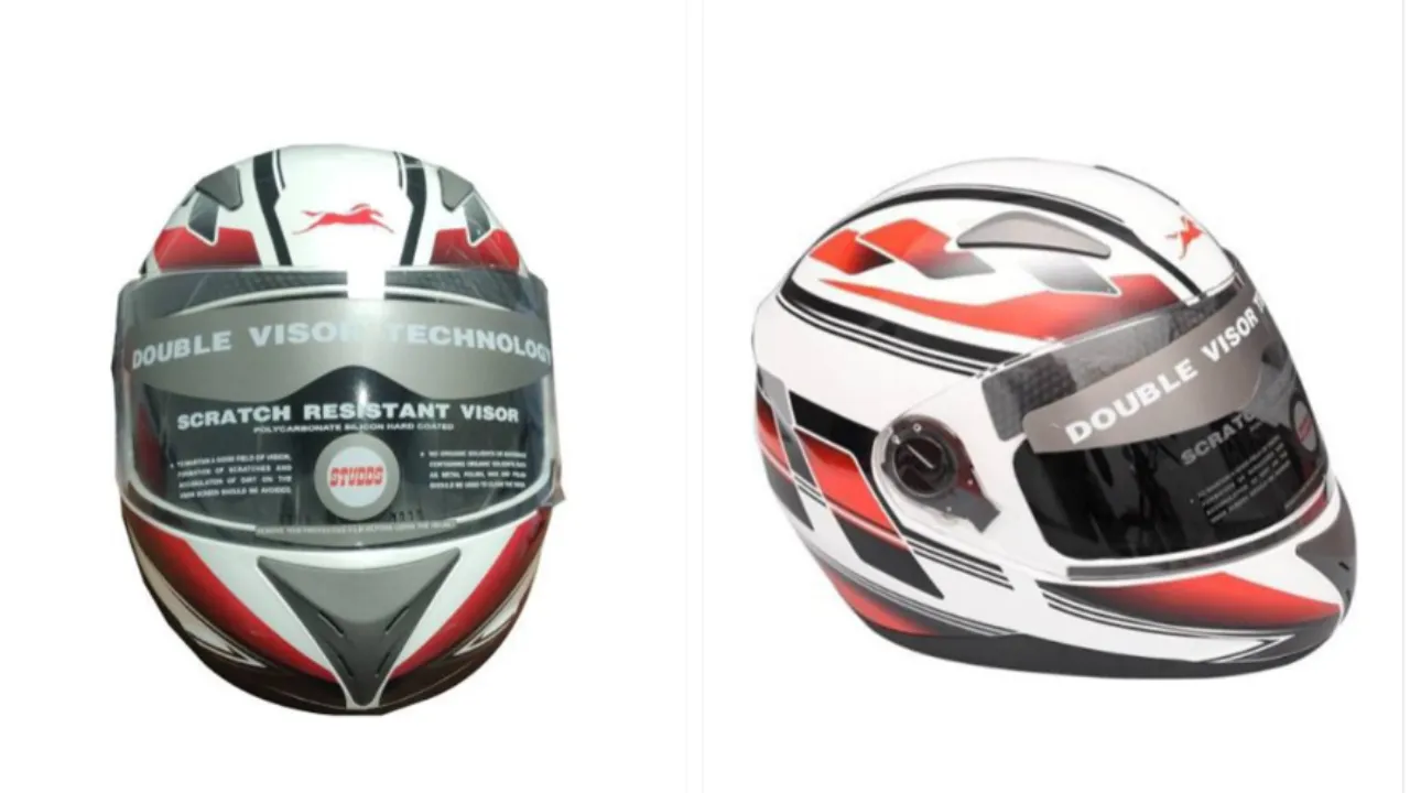 TVS SE Motorbike Men Graphic Printed Open Face Helmet