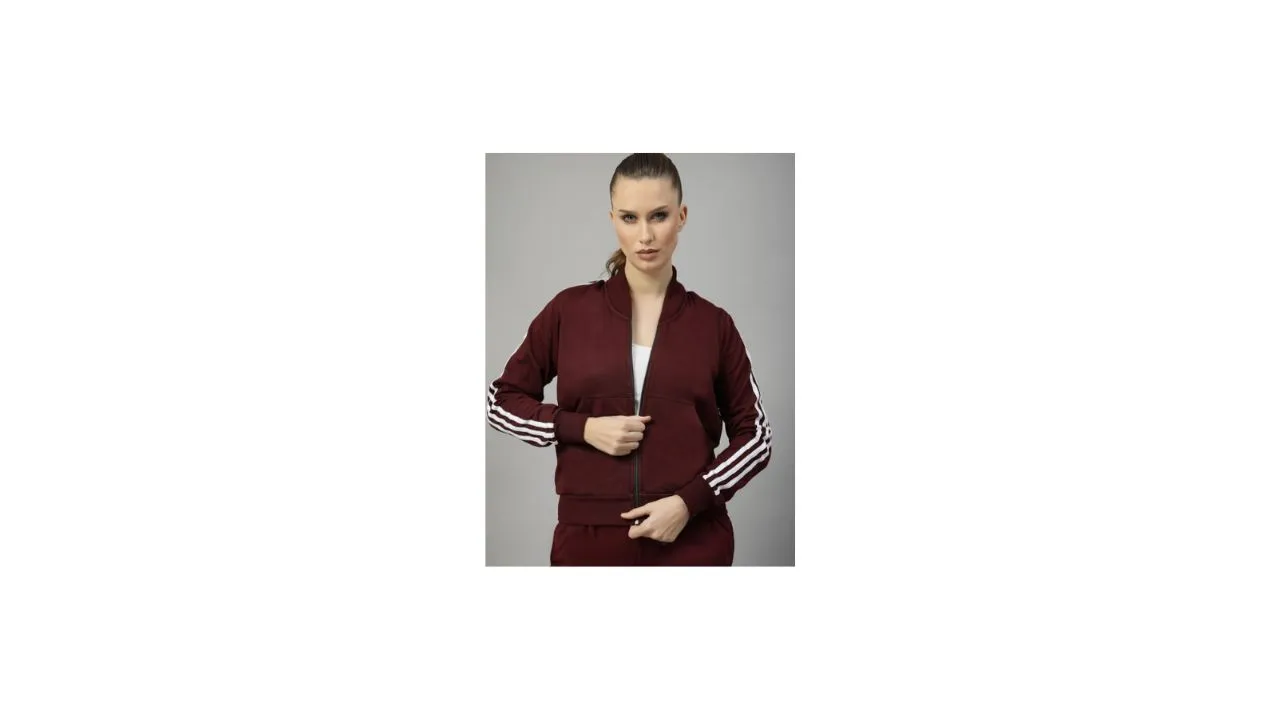 UZARUS Stand Collar Fleece Gym Tracksuit