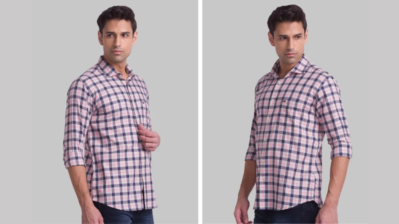 Park Avenue Men Cream-Coloured Slim Fit Tartan Checks Checked Casual Shirt