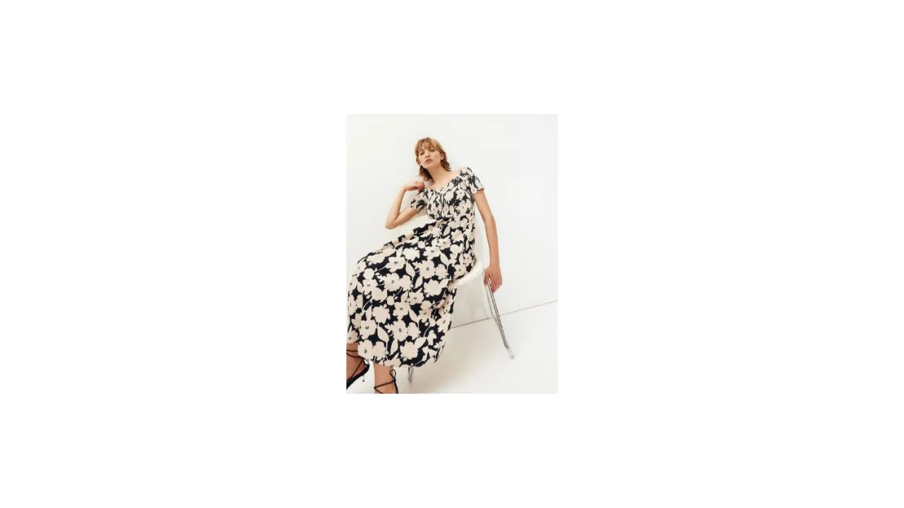H&M Smocked Off-The-Shoulder Dress