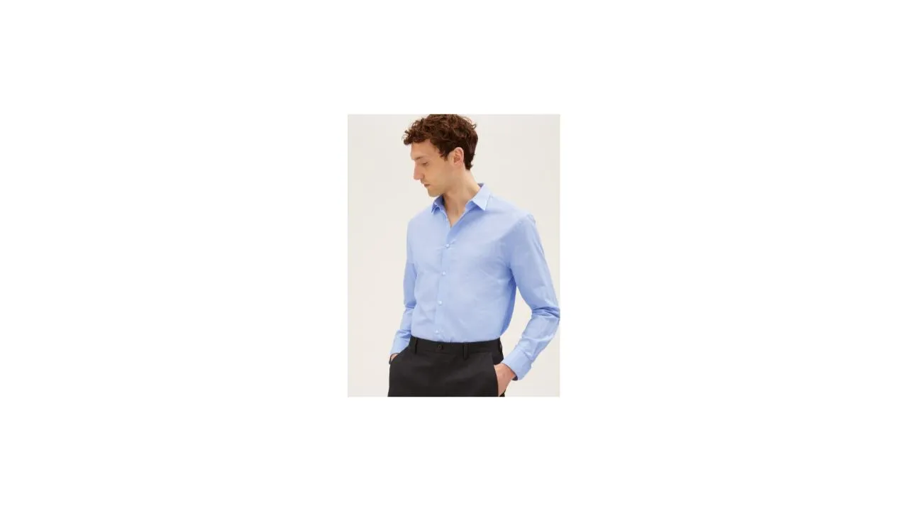 Marks & Spencer Men Blue Formal Shirt