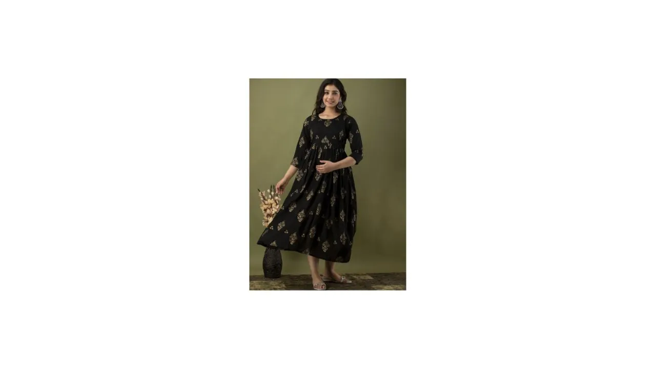 Mialo fashion Women Maternity Feeding Ethnic Dress