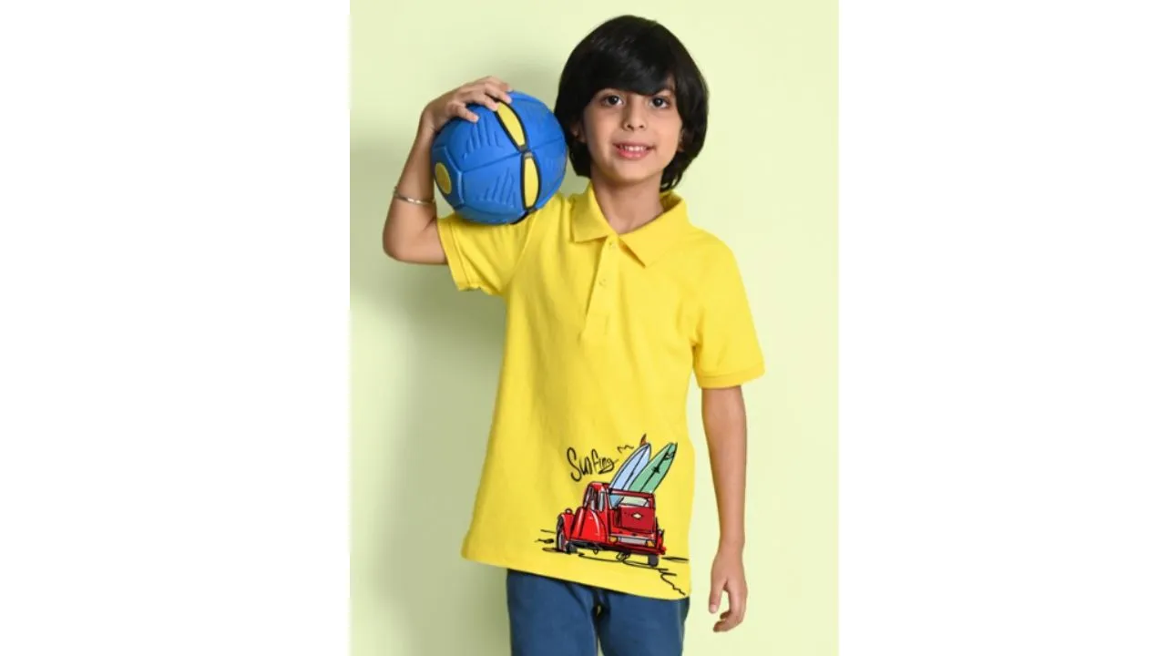 NUSYL Boys Printed Polo Collar T-shirt