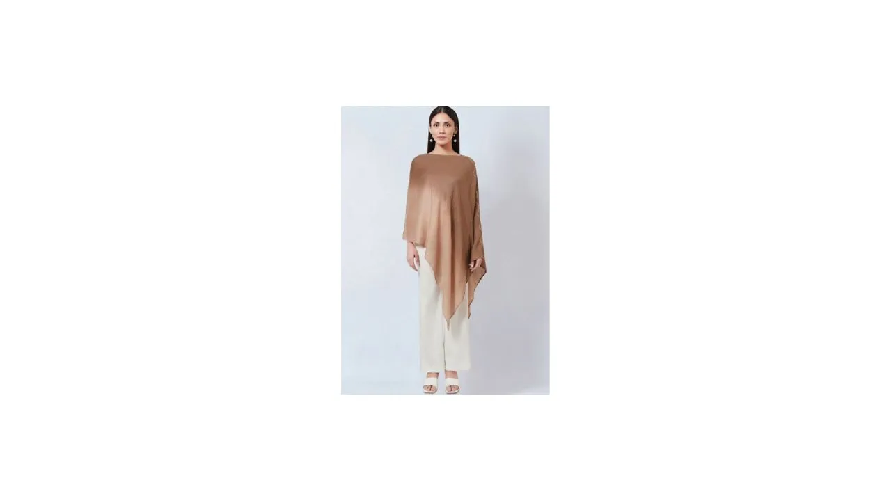 First Resort by Ramola Bachchan Cashmere Poncho