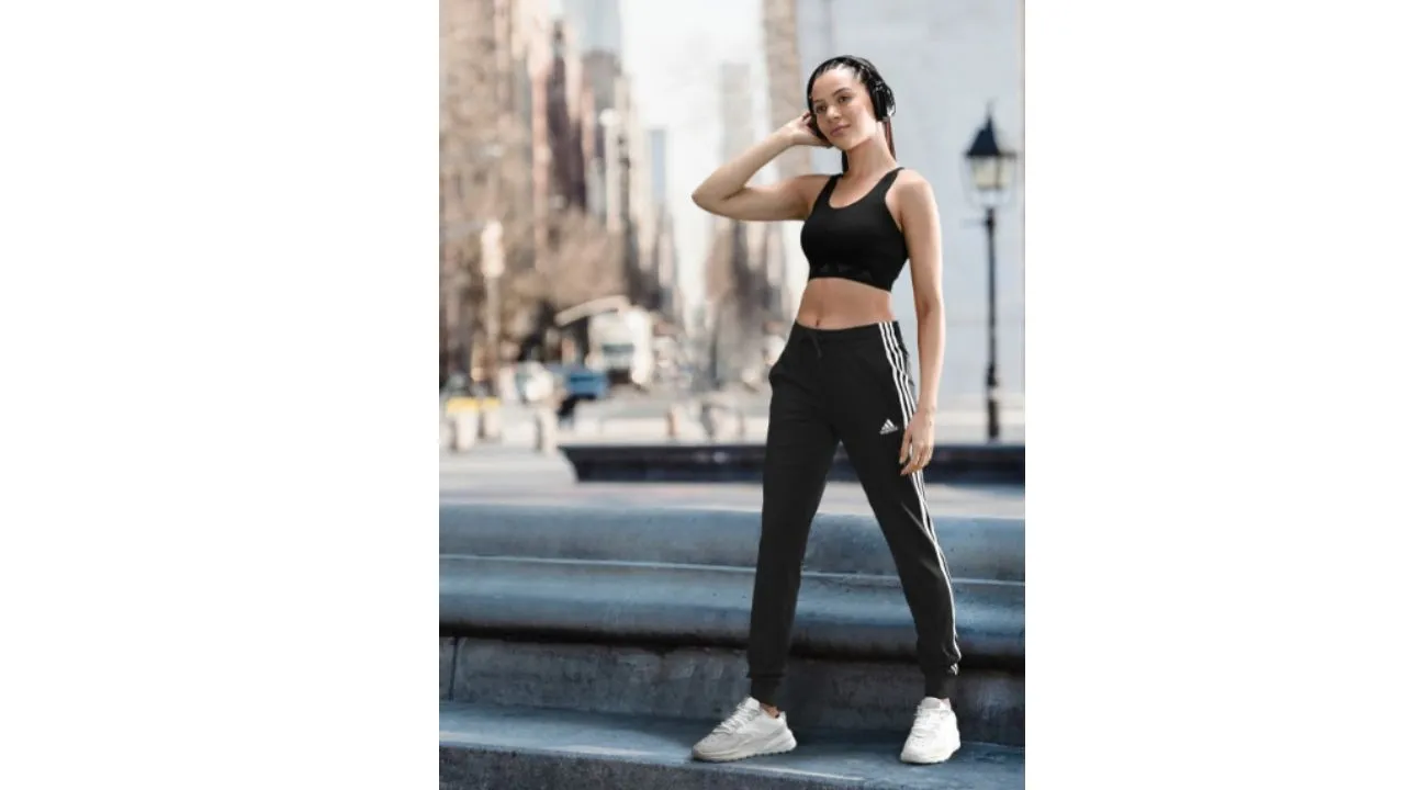 ADIDAS Women Black Solid Regular Fit Joggers
