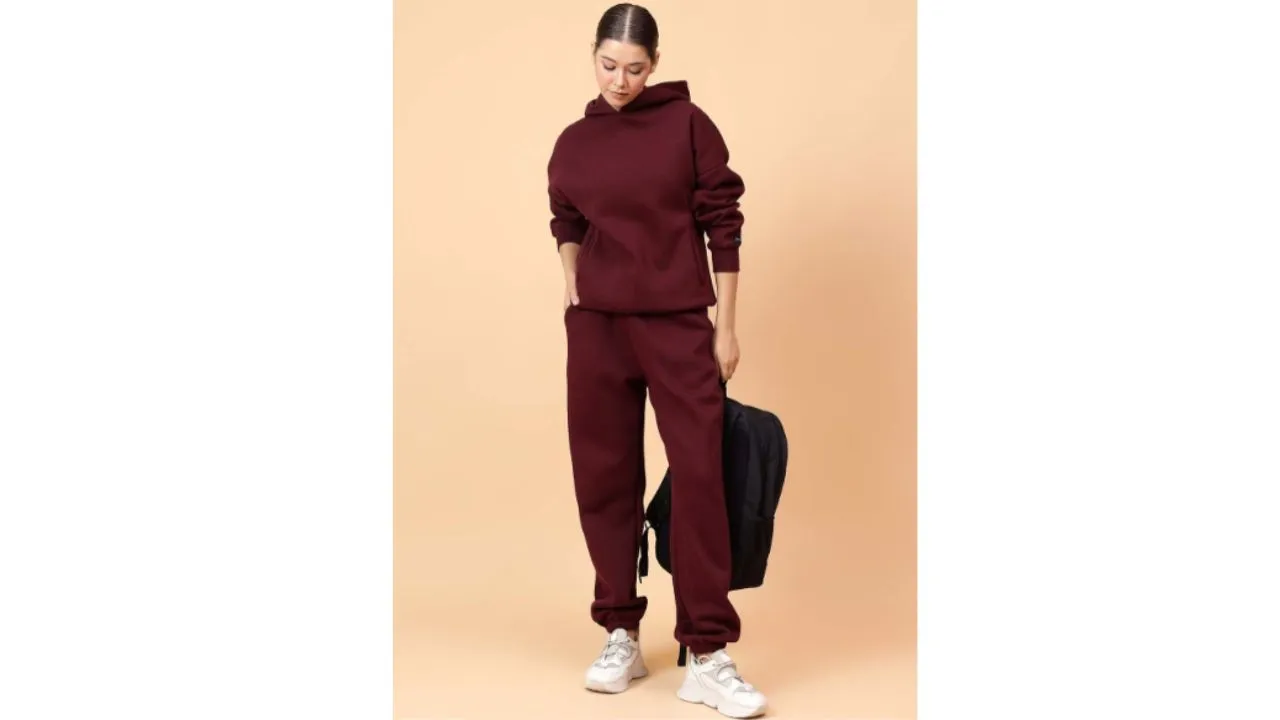 Fitkin Women Solid Fleece Hoodie