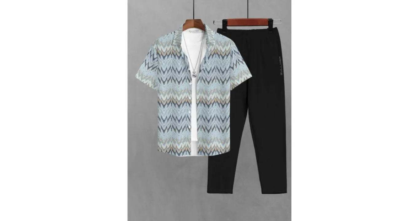 BULLMER Printed Short Sleeves Shirt With Trousers Co-Ords