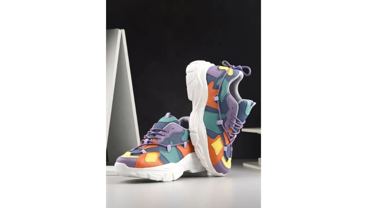 knoos Women Colourblocked High-Top Sneakers