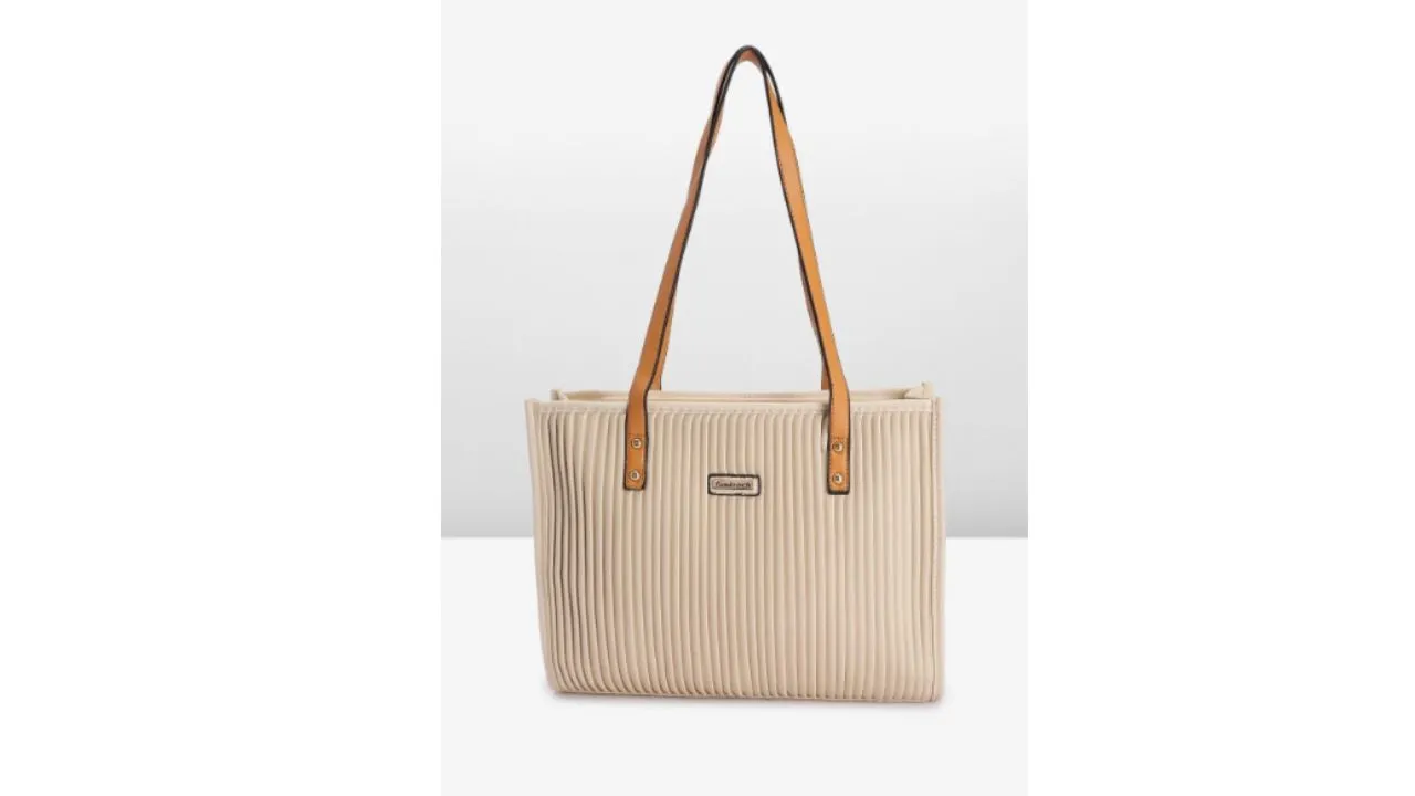 Fastrack Women Self Striped Large Tote Bag with Multiple Pockets