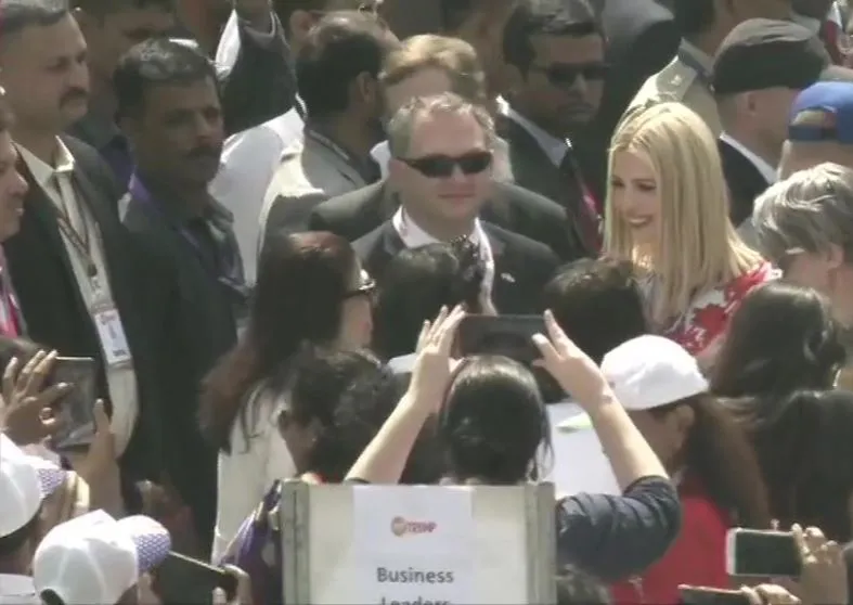 Ivanka Trump arrives at Motera Stadium
