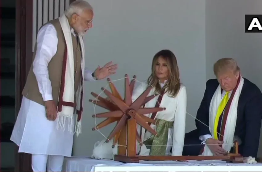 Trump & Melania spin the Charkha