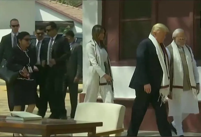 Trump arrives Sabarmati Ashram 