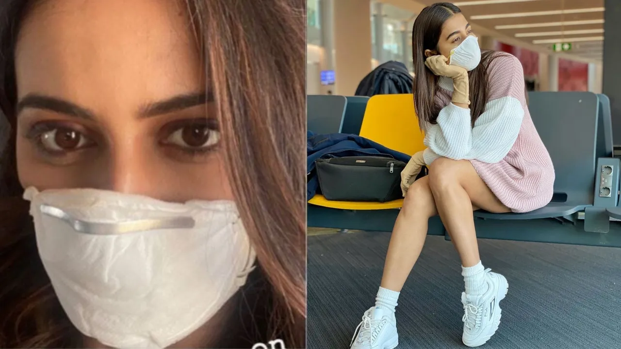 rakul pooja in mask 