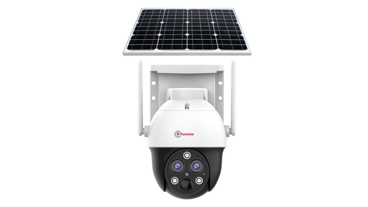 Trueview 4G Sim 3Mp Duel Lens Solar Powered Security Camera With Solar Panel