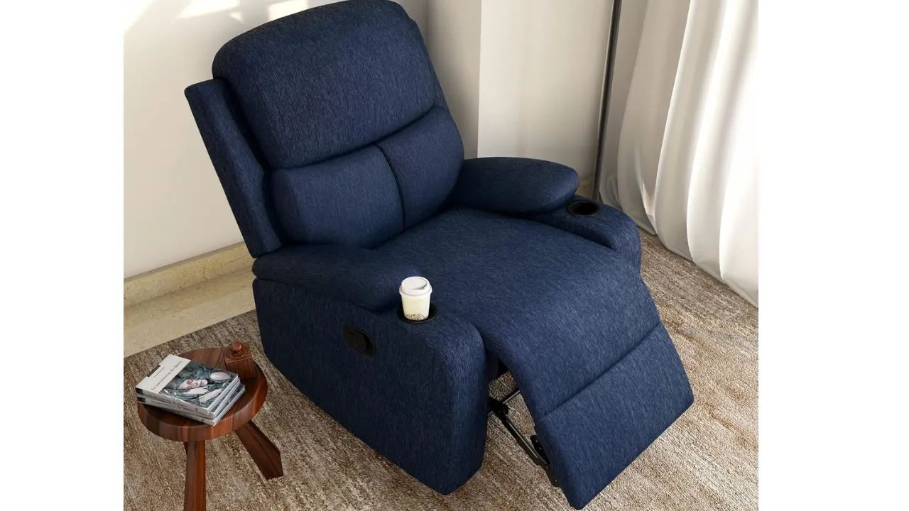  @home by Nilkamal Matt 1 Seater Fabric Manual Recliner