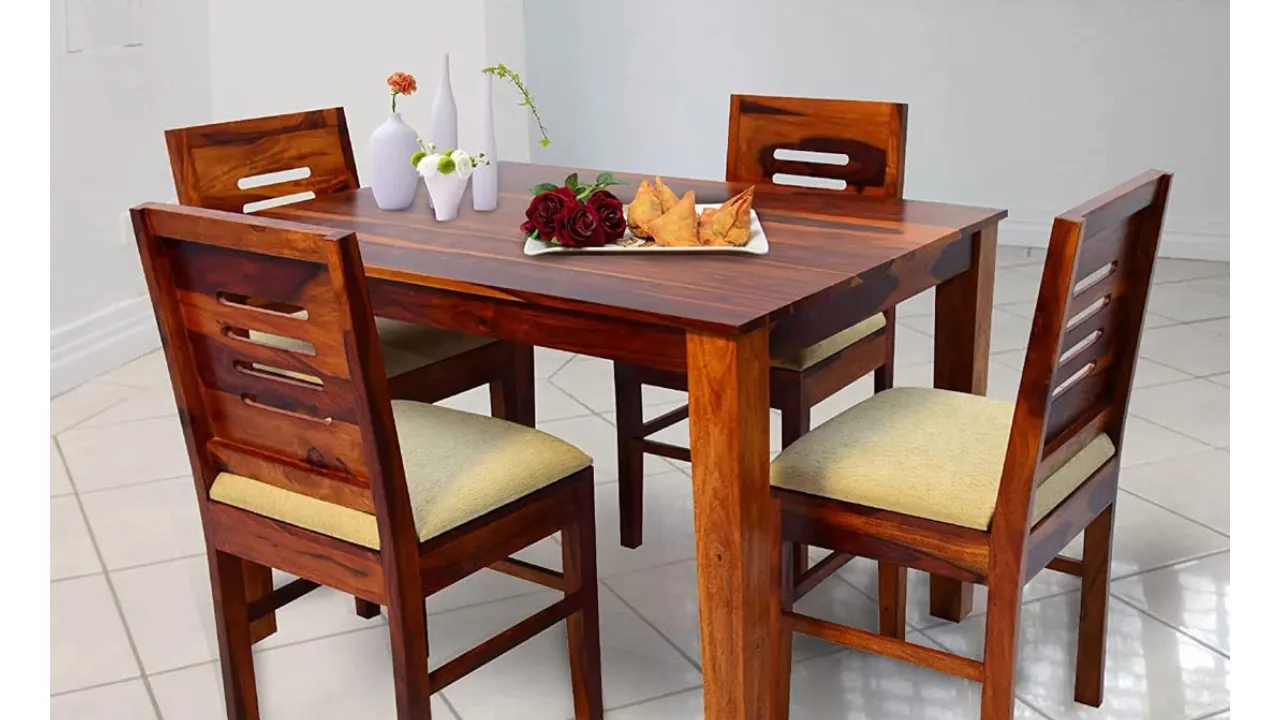 HANDWOOD FURNITURE Premium Sheesham Wood Dining Table 