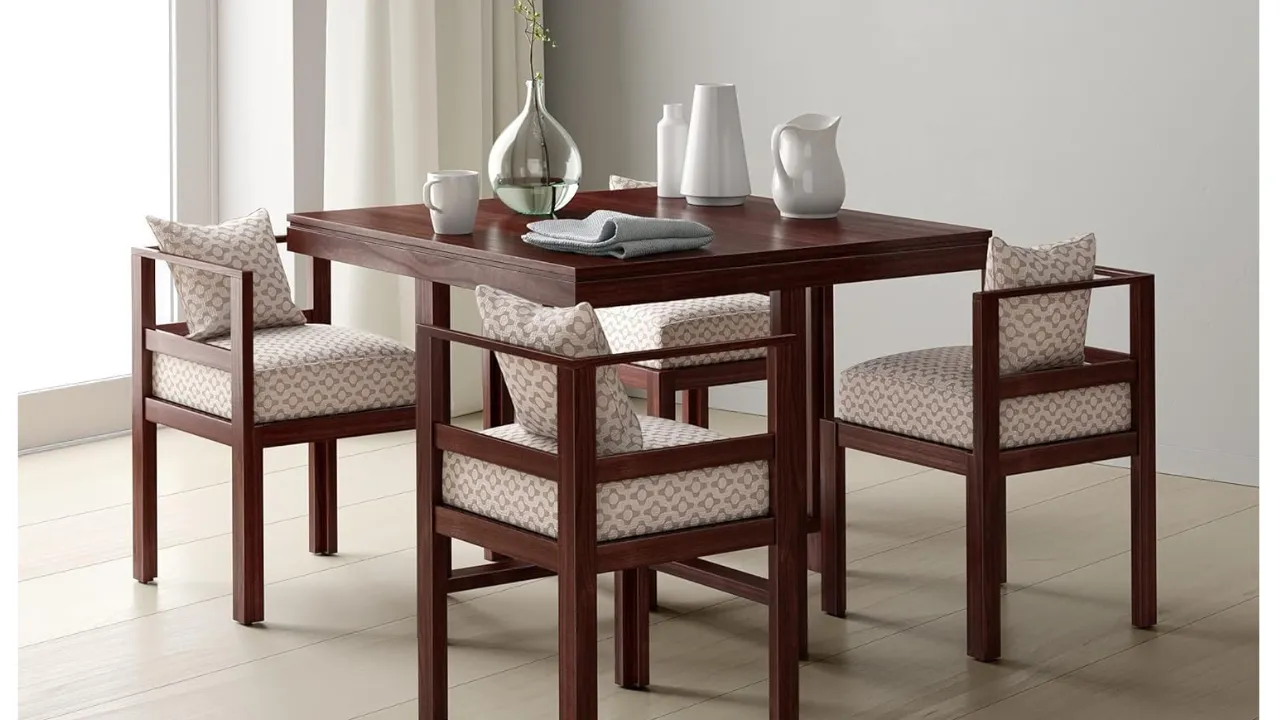 Porash Furniture Sheesham Wood 4 Seater Dining Table 