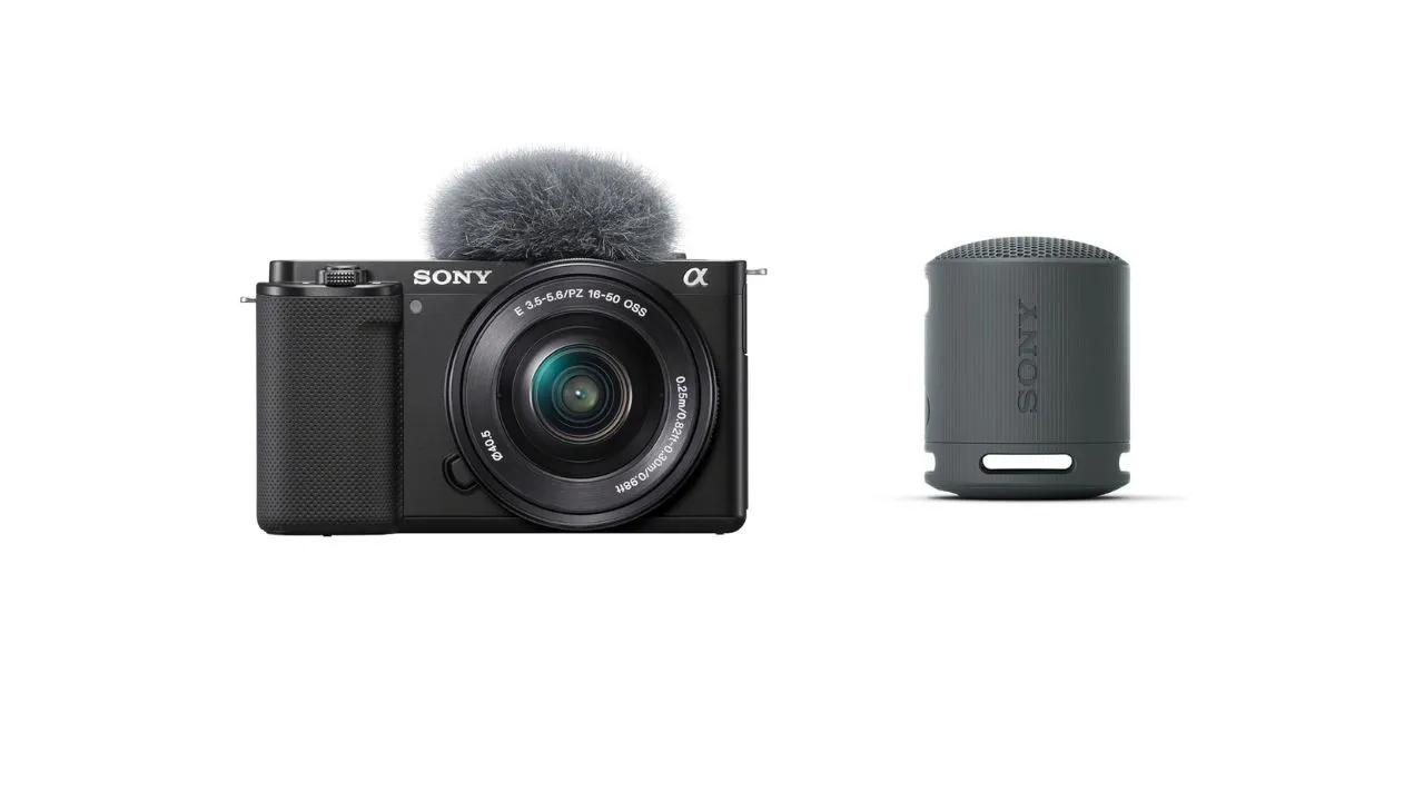 Sony Alpha ZV-E10L APS-C Camera (16-50mm Lens) with Wireless Bluetooth Speaker
