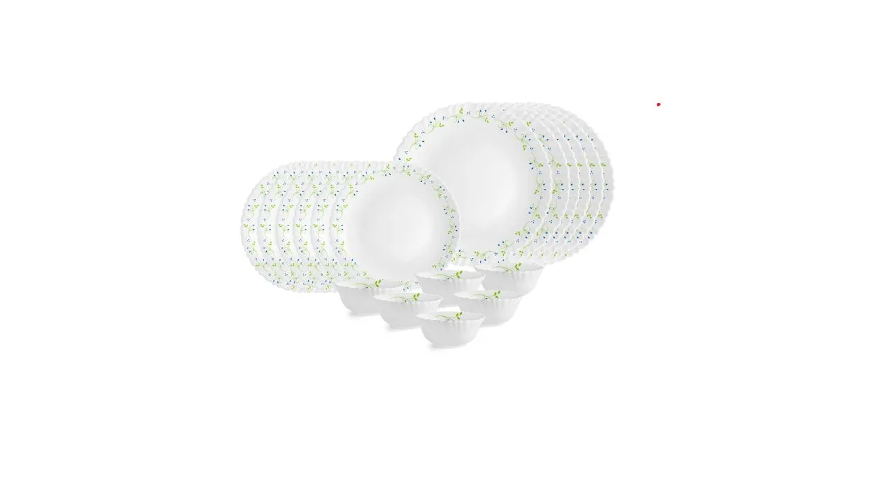 Cello Opalware Dazzle Series Tropical Lagoon Dinner Set, 18 Units