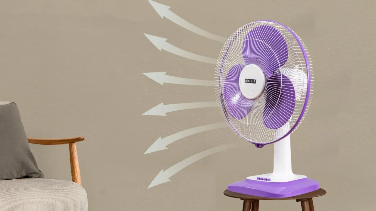 USHA Maxx Air 400MM High Speed Table Fan (Purple & White)