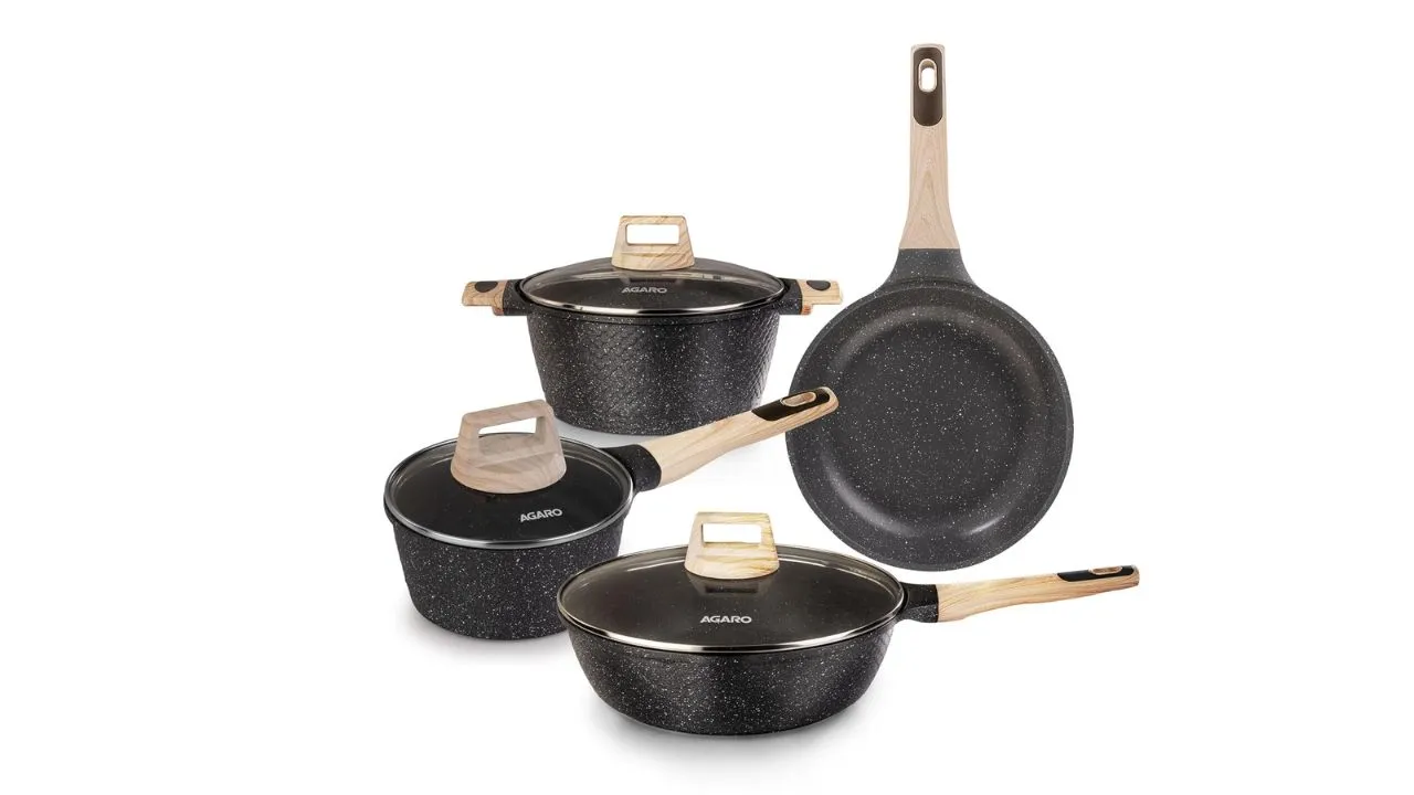 AGARO Granite Non Stick Cookware Set