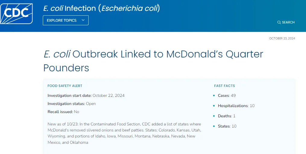 E Coli Outbreak