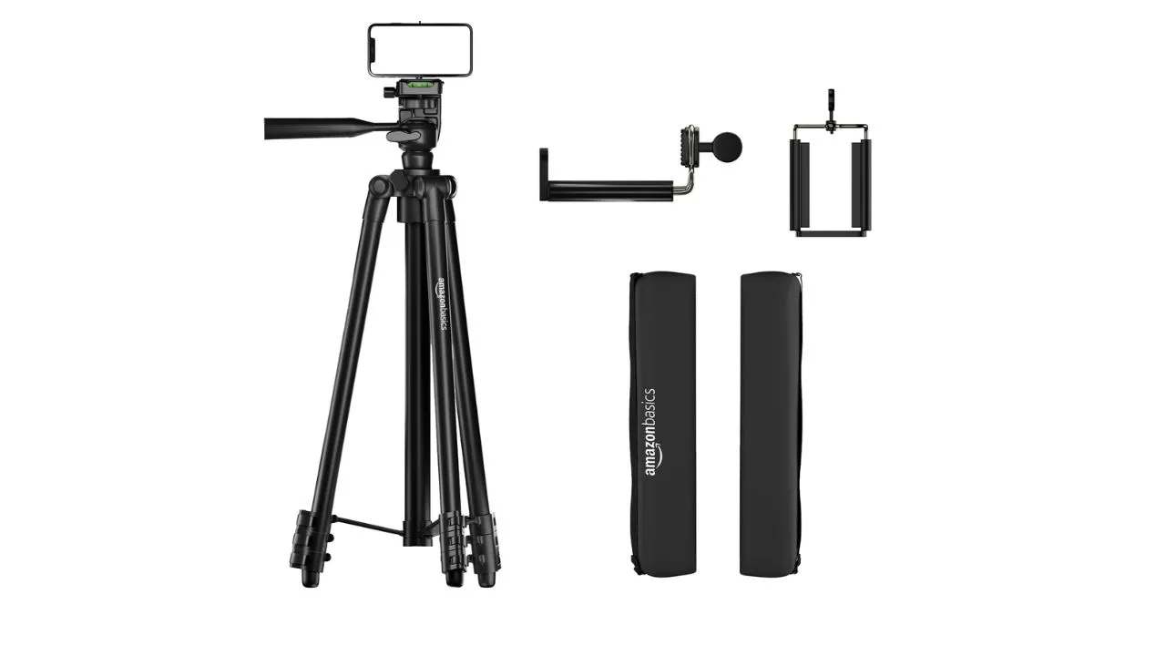 Amazon Basics Lightweight Aluminium Tripod Phone Holder