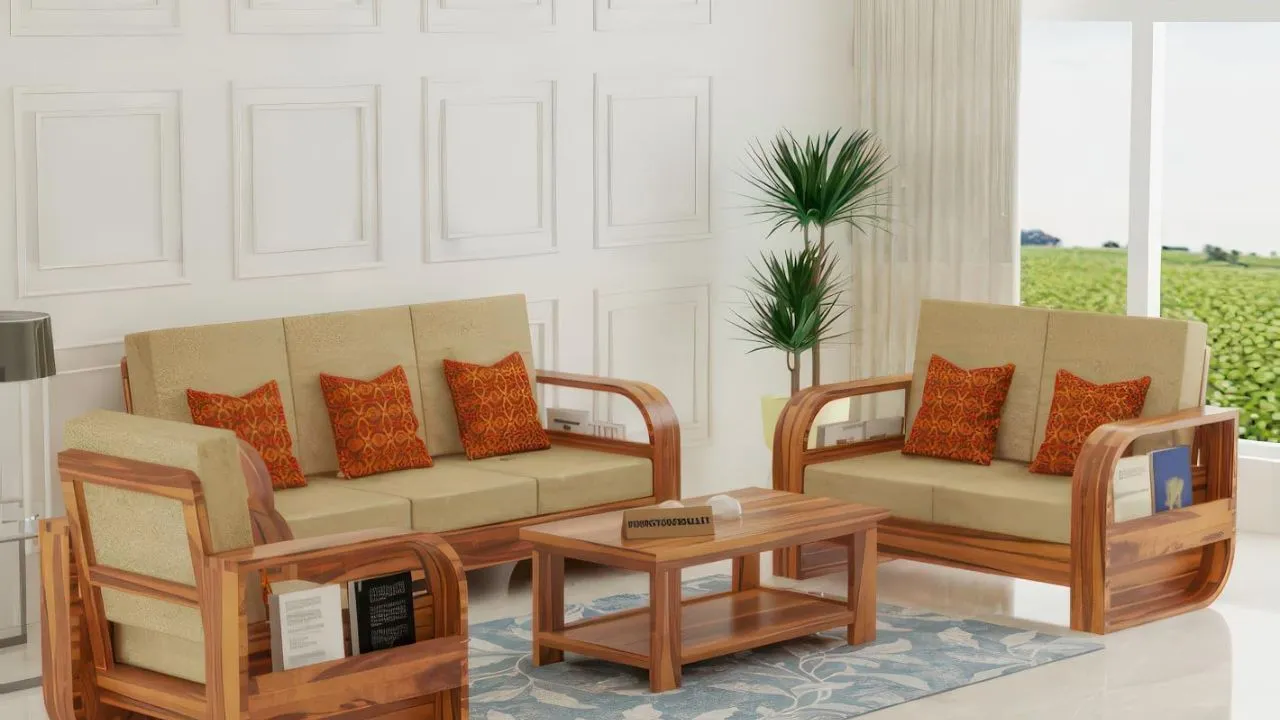 Handwoody Wooden Sofa Set