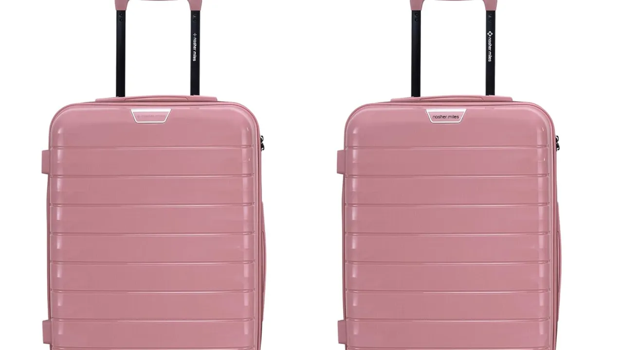 Nasher Miles Vienna Hard-Sided Polypropylene Cabin Luggage Pink 20 Inch Trolley Bag