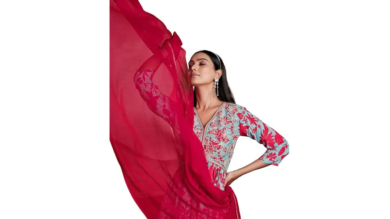  EthnicJunction Women's Chinon Alia Cut Kurta 