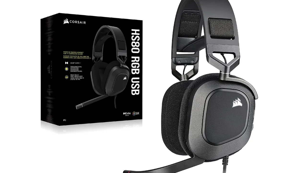 Corsair HS80 RGB Wired USB Premium Gaming On Ear Headphones